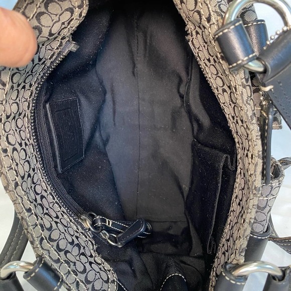 COACH SOHO MINI PRINT BLACK AND WHITE SHOULDER BAG HANDBAG - Picture 8 of 8